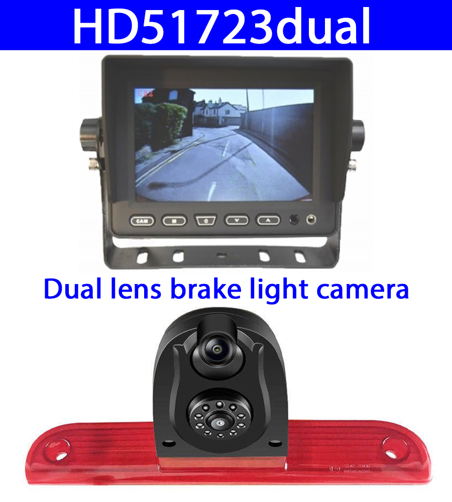Fiat Ducato Dual Lens Reversing Camera and 5 inch heavy duty dash monitor for Citreon Relay, Peugeot Boxer and Fiat Ducato